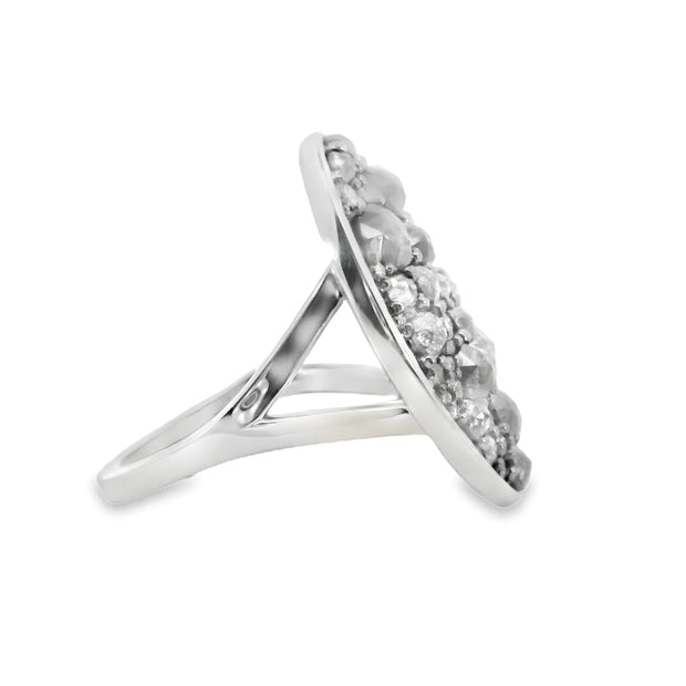 Salt and Pepper Diamond Scatter Ring