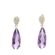 Amethyst and Diamond Drop Earrings