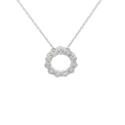 White Gold Diamond Circle Pendant Necklace