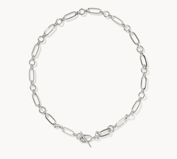 Kendra Scott Sylvia White Tone Open Link Stackable Necklace