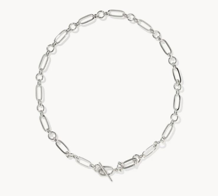 Kendra Scott Sylvia White Tone Open Link Stackable Necklace