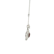 Ruby and Diamond Halo Necklace