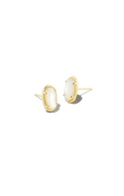 Kendra Scott "Grayson" Stud Earring Gold Ivory Mother Of Pearl