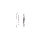 18 Karat White Gold Diamond Hoops