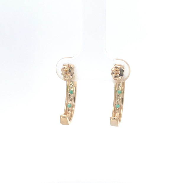 Diamond Emerald Channel Hoops