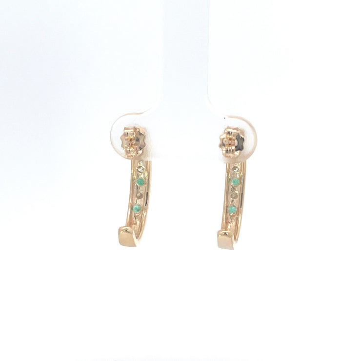 Diamond Emerald Channel Hoops
