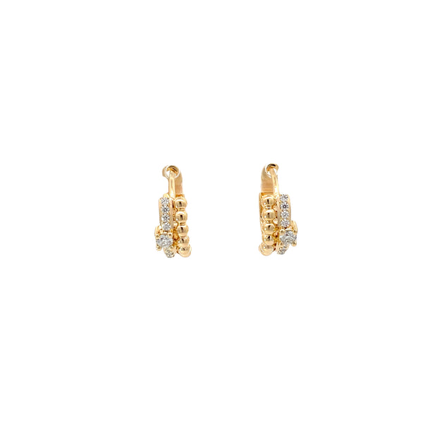 Yellow Modern Electrum Diamond Huggies