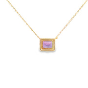 Amethyst and Diamond Halo Pendant