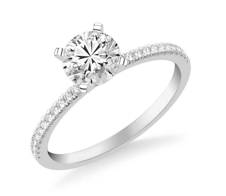 Dainty White Gold Pave Semi Mount