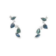 Blue and Green Sapphire and Diamond Climbers