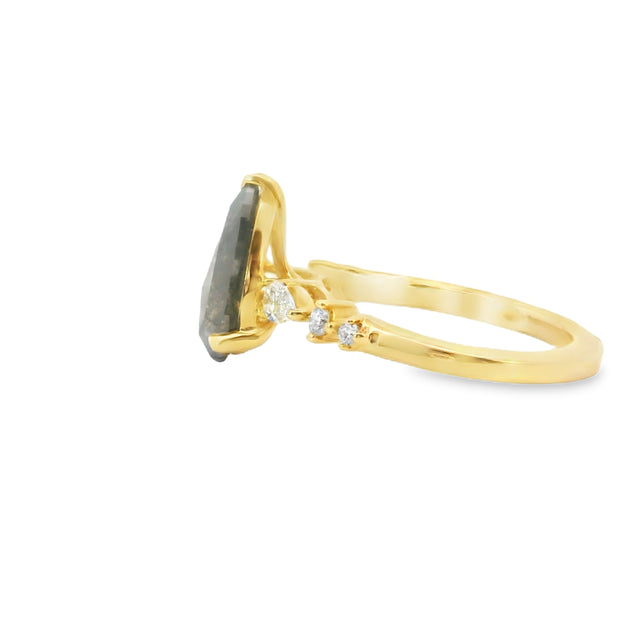 Salt and Pepper Diamond Ring