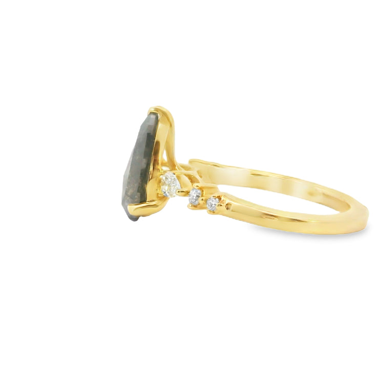 Salt and Pepper Diamond Ring