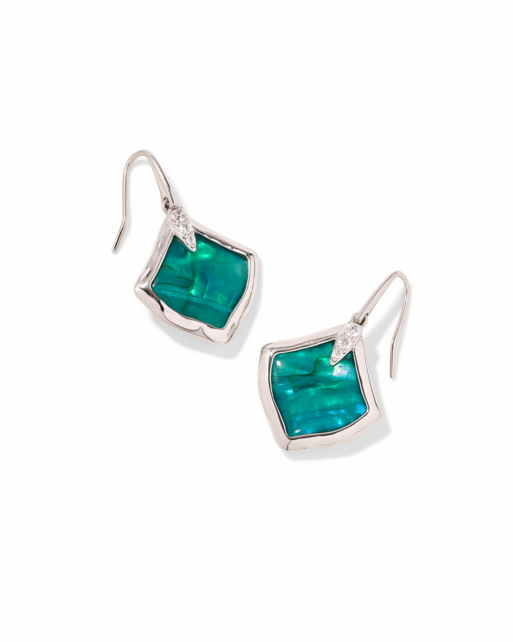 Kendra Scott Silver Bright Aqua Joelle Drop Earrings