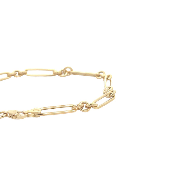 14 Karat Hollow Round Paperclip Bracelet