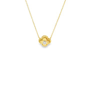 Fluted Clover Diamond Pendant