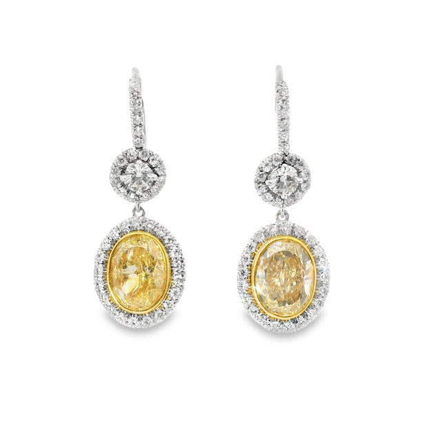 Yellow Diamond Drop Earrings