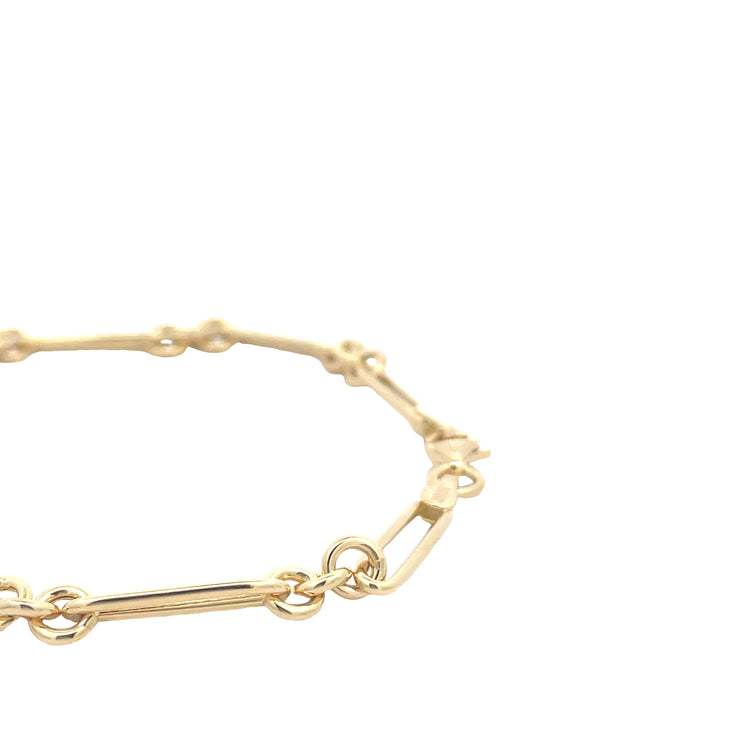 14 Karat Hollow Round Paperclip Bracelet