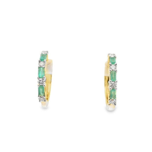 Emerald and Diamond Huggies