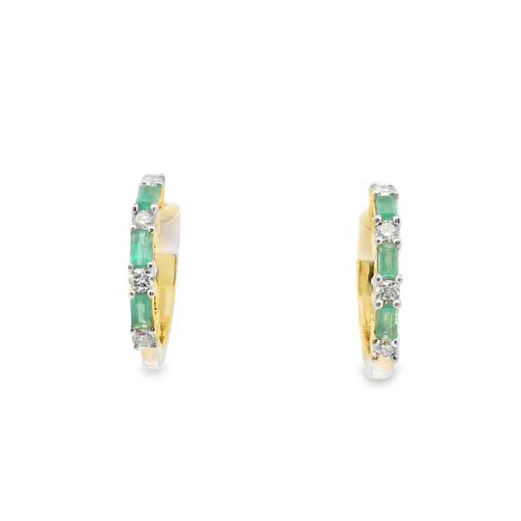 Emerald and Diamond Huggies