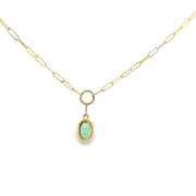 Emerald Paperclip Pendant