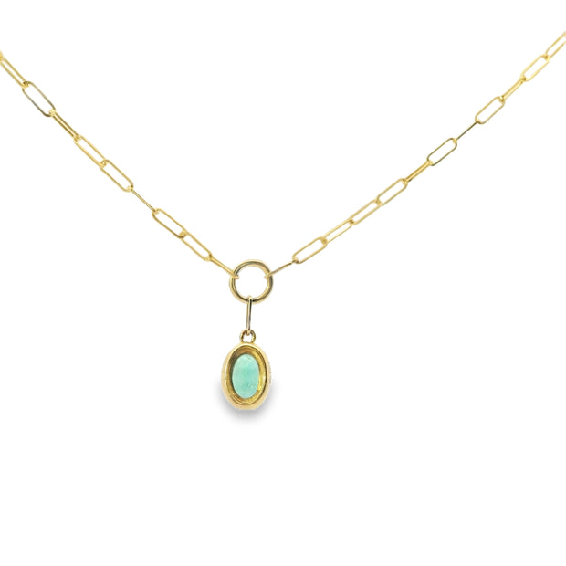 Emerald Paperclip Pendant