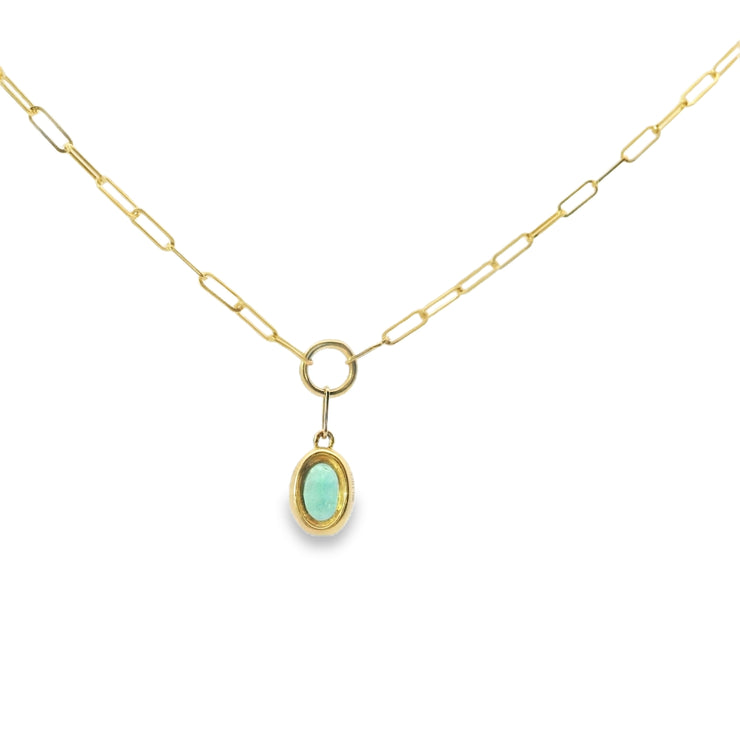 Emerald Paperclip Pendant