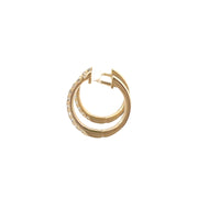 14 Karat Yellow Gold Diamond Huggies