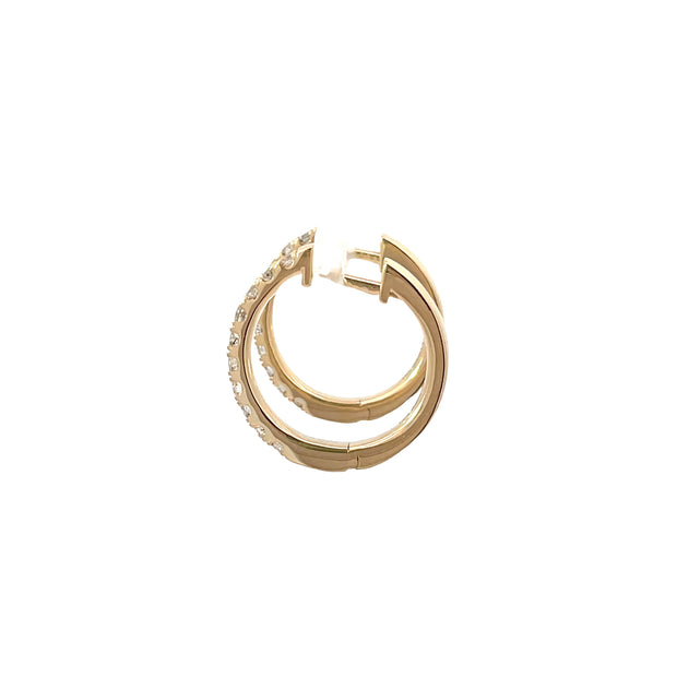 14 Karat Yellow Gold Diamond Huggies
