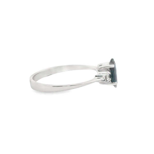Sapphire and Diamond Three Stone Ring