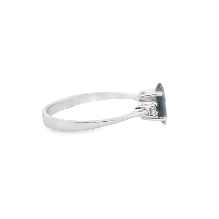 Sapphire and Diamond Three Stone Ring