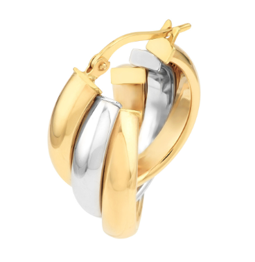 Two-Tone Love Knot Hoop Earrings