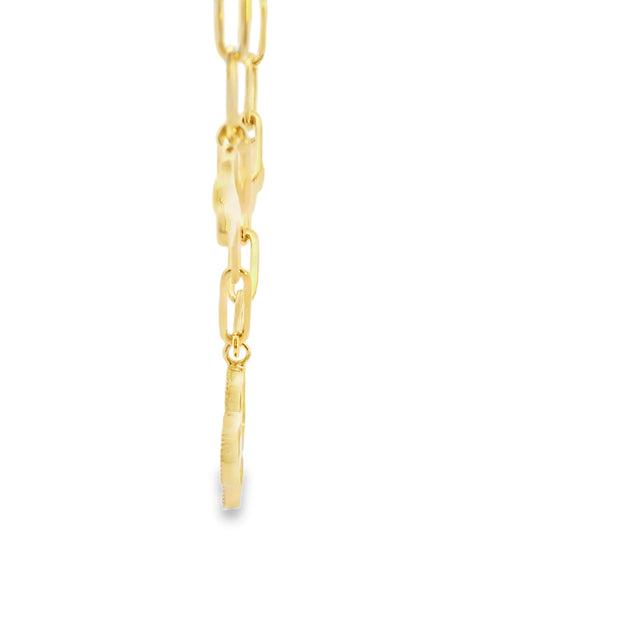 Clover Paperclip Link Necklace