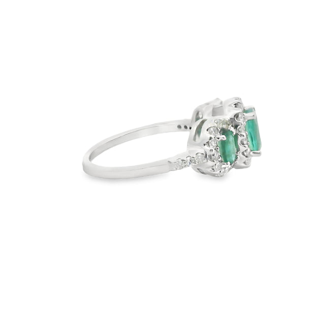 Emerald Three Stone Ring
