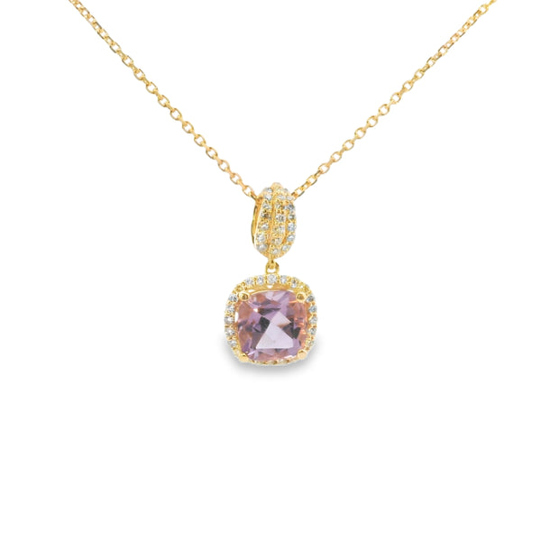 Amethyst and Diamond Pendant