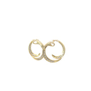 14 Karat Yellow Gold Decorative Diamond Hoops