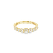 Graduated Emerald Cut Diamond Ring