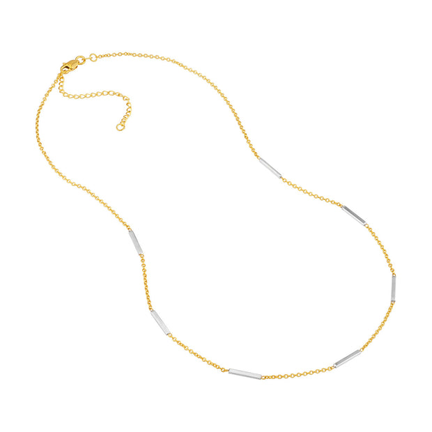 Two Tone Bar Station Necklace