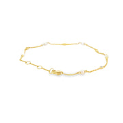 Pearl and Diamond Station Bracelet