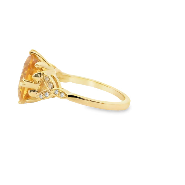 Citrine and Diamond Accent Ring