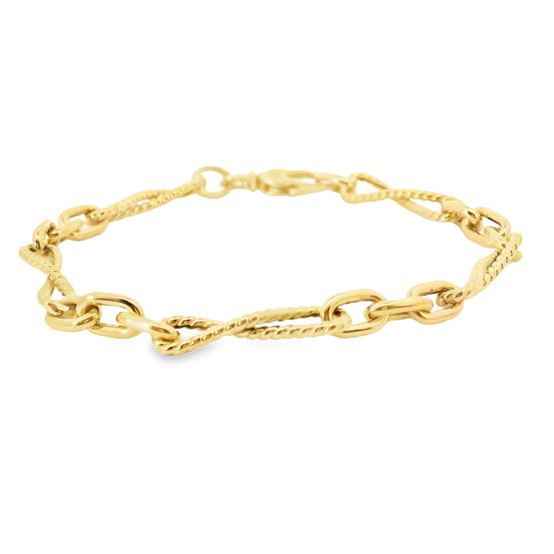 Twisted Infinity Figaro Link Bracelet