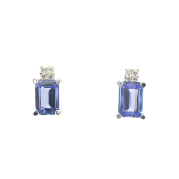 Tanzanite and Diamond Studs
