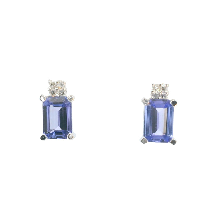 Tanzanite and Diamond Studs