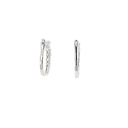 White Gold Graduating Diamond Hoops
