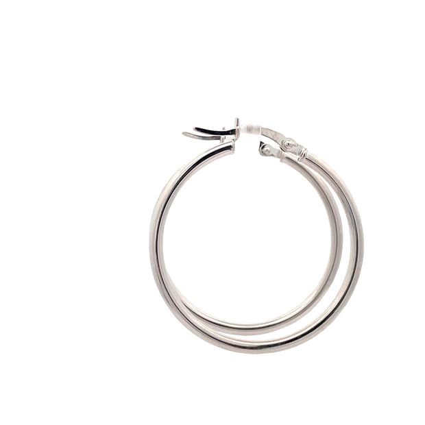 White Gold Polished Hoops