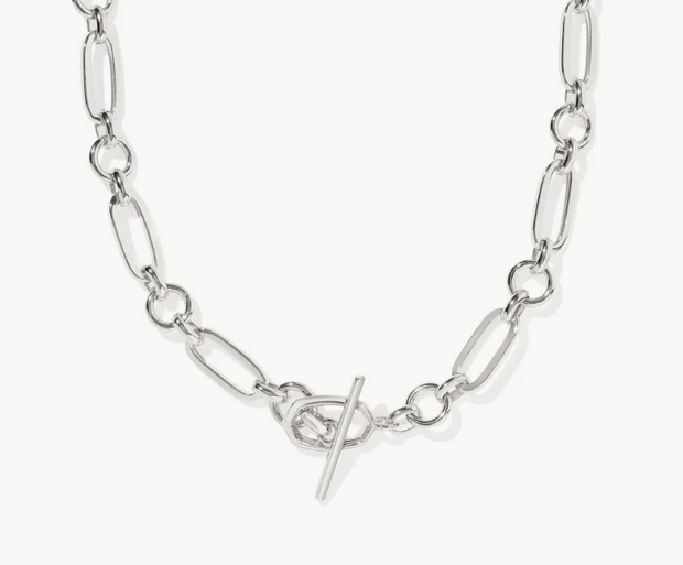 Kendra Scott Sylvia White Tone Open Link Stackable Necklace