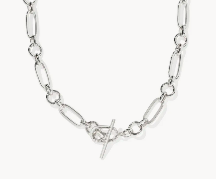 Kendra Scott Sylvia White Tone Open Link Stackable Necklace