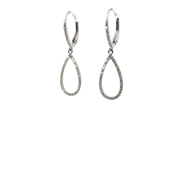 14k White Gold Diamond Chandelier Earrings