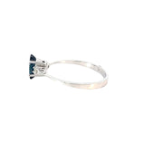 White Gold Petite Diamond Sapphire Ring