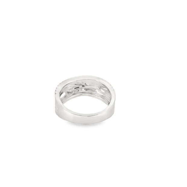 Textured Band with Diamond Accents
