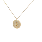 Yellow Gold Diamond Star Pendant Necklace